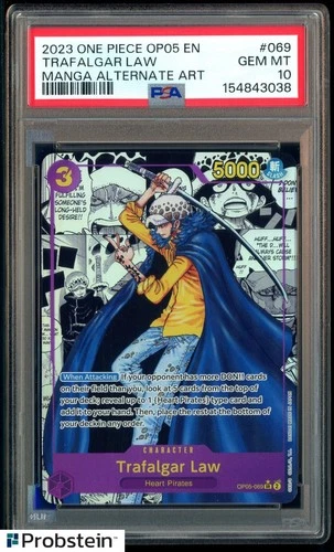 2023 One Piece OP05 EN Manga Alternate Art #069 Trafalgar Law PSA 10 GEM MINT