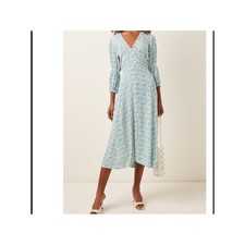 FAITHFULL Maud Midi Dress Tilde Blue Floral Print size 6