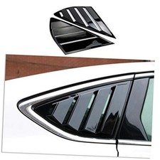 2pc Shiny Black Rear Quarter Panel Window Side Louvers Vent Fit for Ford