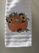 Embroidered Pumpkin Kitchen towel