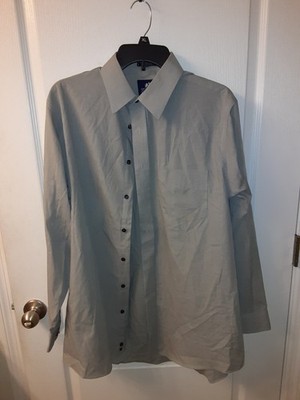 Stafford Men's Size 16 1/2 neck 34/35 Button-Down Shirt Gray