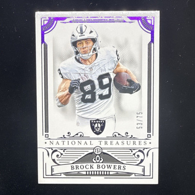 Panini 2025 National Treasures Brock Bowers Las Vegas Raiders Purple #52 /75