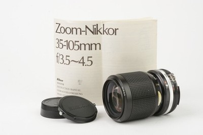 Nikon Zoom Nikkor 35-105mm f3.5-4.5 AI-S Lens, Caps, Manual *READ