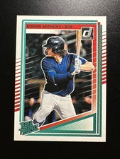 2025 DONRUSS BASEBALL #155 ROMAN ANTHONY RATED PROSPECT RED & BLUE - RED SOX