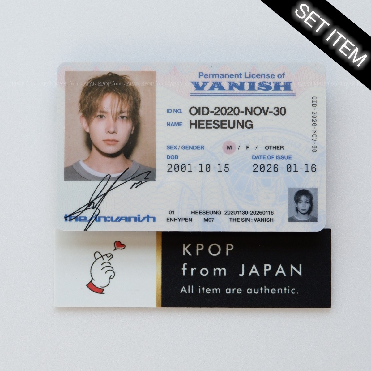 HEESEUNG ENHYPEN THE SIN : VANISH FUGITIVES ver. Photocard Set