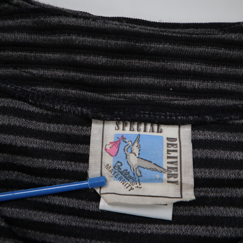 Vintage Bullitt Maternity Damen Tunika Bluse 80er 90er Größe 10 Made in UK gestreift - Bild 2 von 8