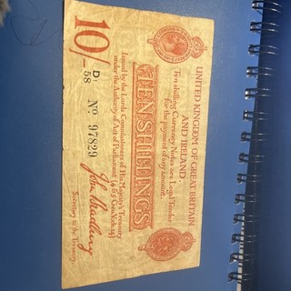 ENGLAND 10 shillings note 1915 Bradbury KGV T13.1 Banknotes