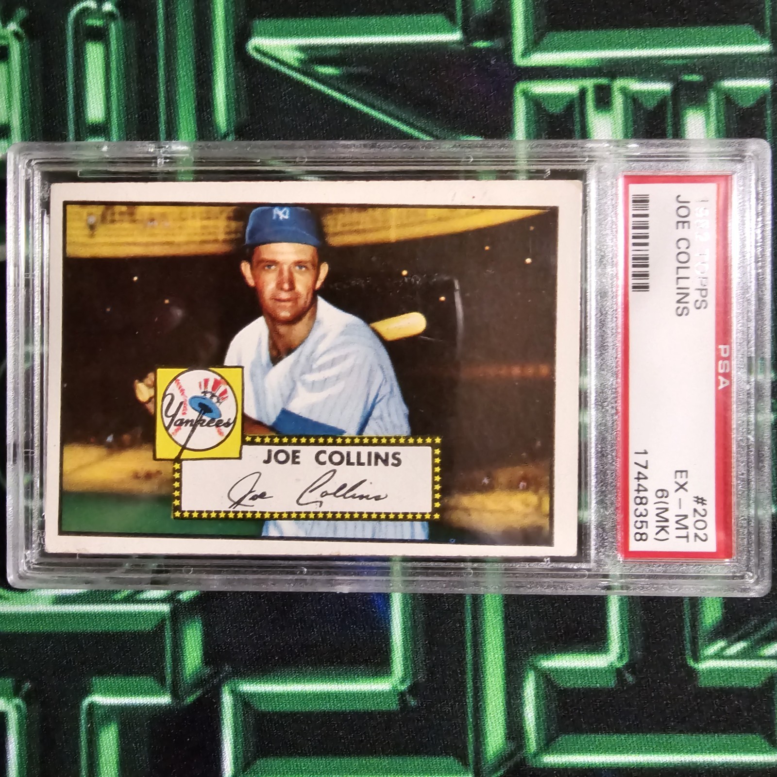 1952 Topps Joe Collins #202 PSA 6(MK) EX-MT 