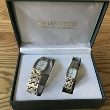 SWISS TECH HIS & HERS Watches Gift Set Gold And Silver In Presentation Box
