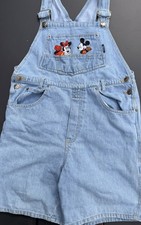 Vintage Disney 90s Mickey  Minnie Denim Short Overalls Girls Size 14