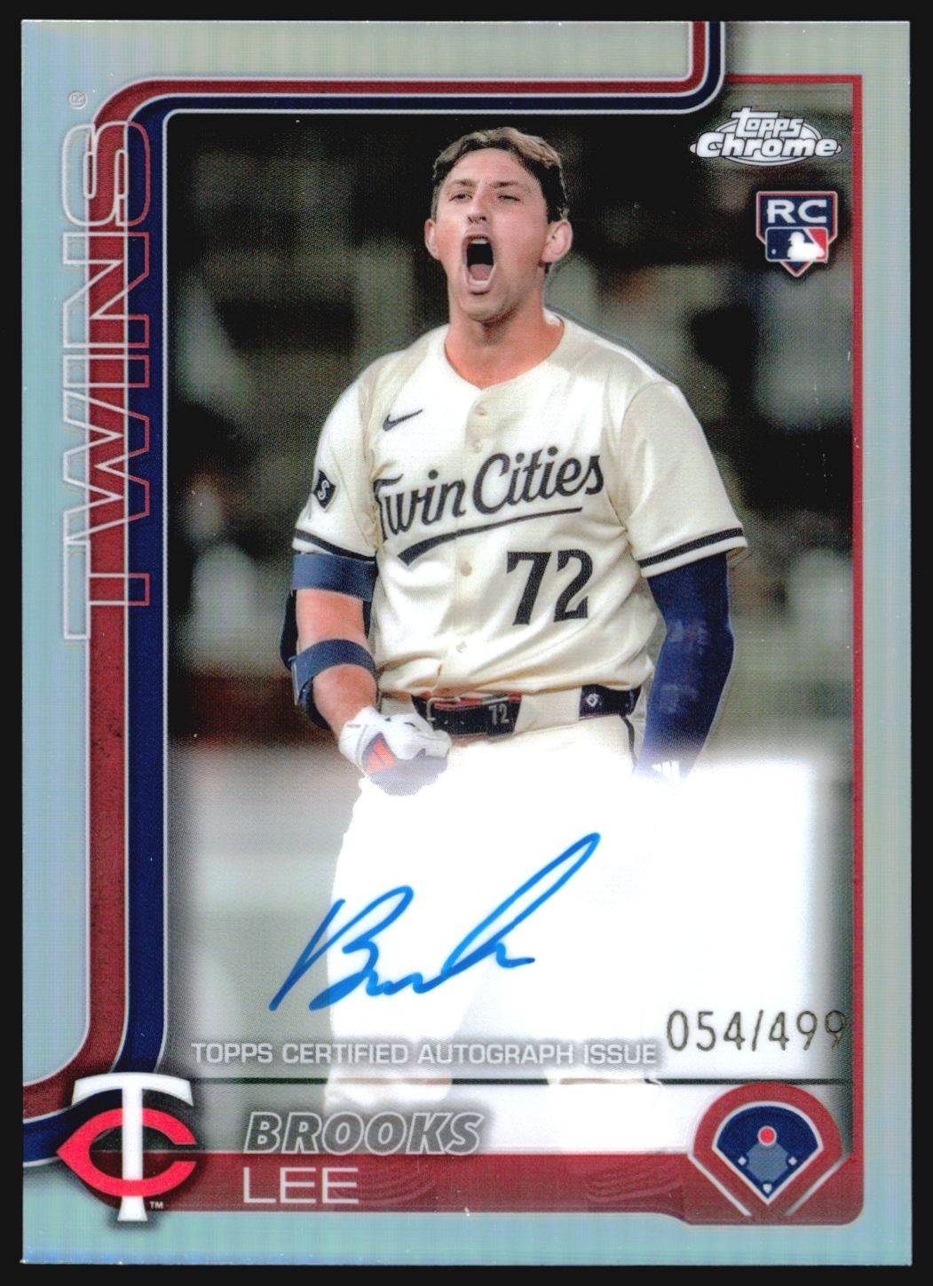 2025 Topps Chrome BROOKS LEE Refractor Rookie Auto /499 #RA-BL