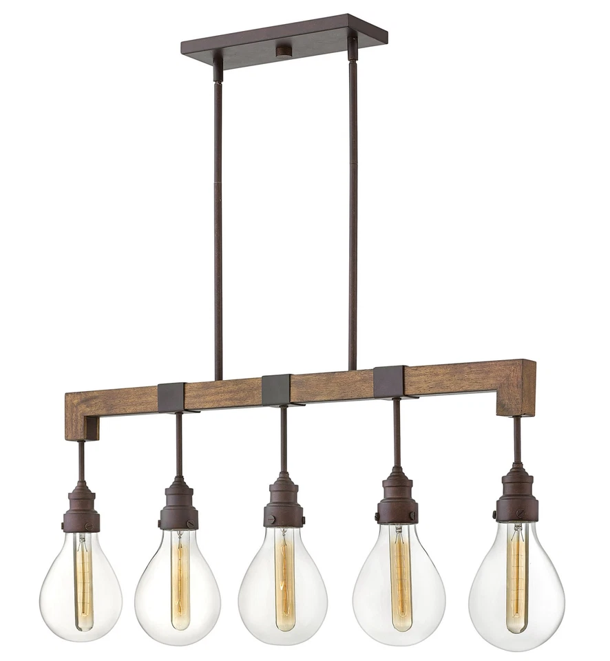 Hinkley Lighting 3266 5 luces 36"W LED araña lineal - gris Foto 3 de 3