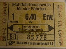 Mehrfahrtenauswels fur vier Fahrten Preisstufe 1  Rheinische Bahngesellschaft au
