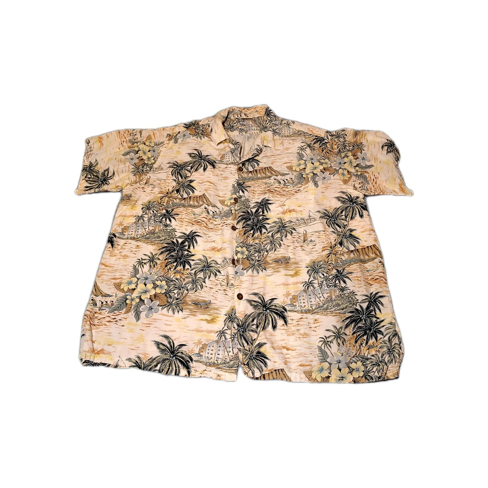 Paradise Found Hawaiian Men's Shirt Vintage 80s/90s, 100% Rayon, Size XL
