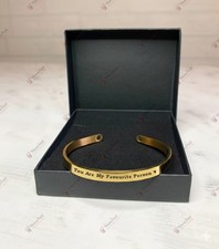 Personalised Engraved Bracelet Cuff Bangle with Any Text / Name ❤