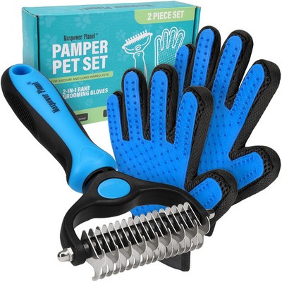 Maxpower Dual-Sided Pet Grooming Rake for Dogs & Cats   Dematting Tool