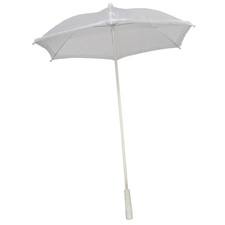 Nylon Ruffle White Parasol - Morris