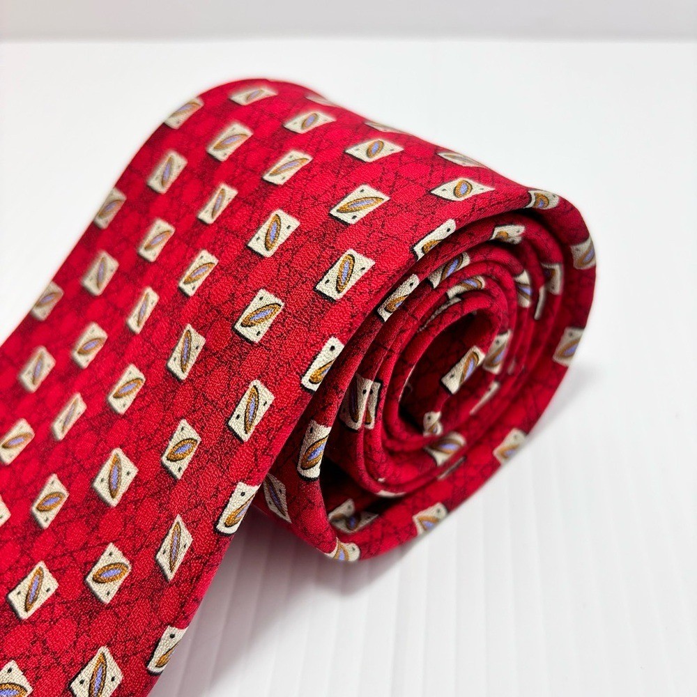 ROBERT TALBOTT STUDIO Red Holliday Christmas Tie - image 2