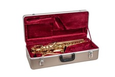 Crossrock ABS Alto Saxophone Case   Rectangular Champagne Finish, Burgundy