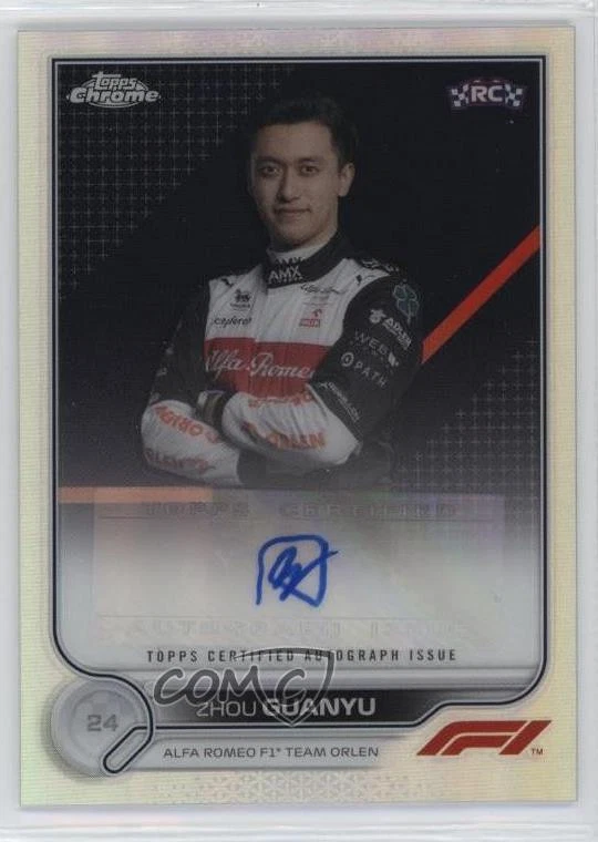 2022 Topps Chrome Formula 1 Auto Zhou Guanyu #CAC-GZ Rookie Auto RC