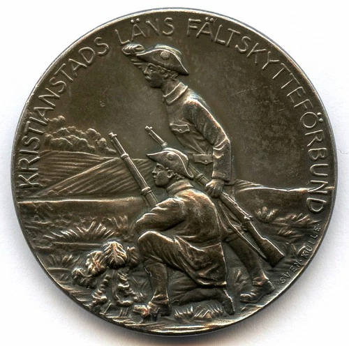 Sweden Kristianstad Field Shooting Federation Silver Medal by Kulle 29mm 12.5gr