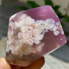 82G Natural pink cherry blossom agate raw stone energy crystal healing