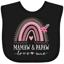Inktastic Mamaw And Papaw Love Me Rainbow Baby Bib Mimi Grandchild Girls Clothes