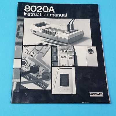Fluke 8020A Portable Multimeter Instruction Manual P/N 459339