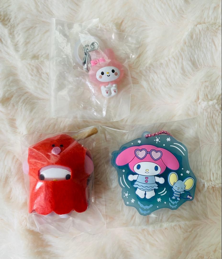 My Melody 3Piece Set, Sanrio Characters Puckered Rubber Mascot Gummi 7