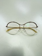 Logo Paris 028 Vintage Womens Eyeglass Frame Good Condition Zero Power Lens Gold