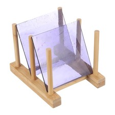 4 x 4 Inch Stained Glass Sheets, 2 Sheets Transparent Art Glass, Purple