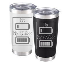 Funny Teacher Tumbler - Me vs My Class Battery Design, Back to School Gift Mug