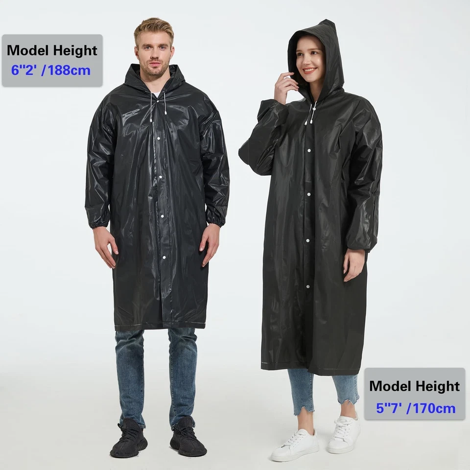 Rain Ponchos for Adults(2-5pcs),Lightweight Rain Coat,Raincoat for Women Men ... - Image 3 of 4
