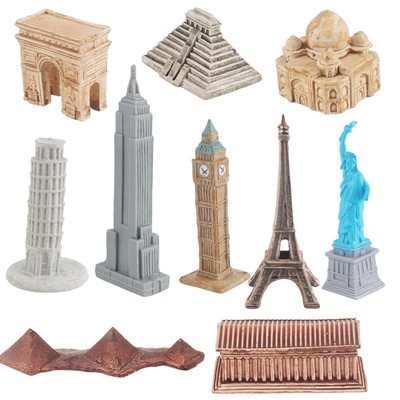 10 Stück Landmark Buildings Miniaturmodell Kleinkinder Dekorationskollektion