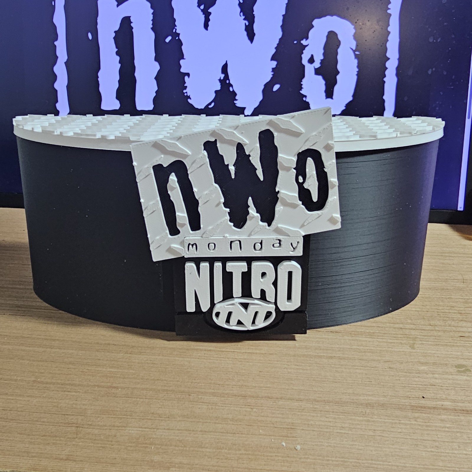 WWE Mattel NWO White Monday Nitro  Announce Table With Magnetic Logo Accessory