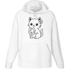' Lucky Black Cat with Horseshoe' Adult Hoodie / Hooded Sweater (HO054716)