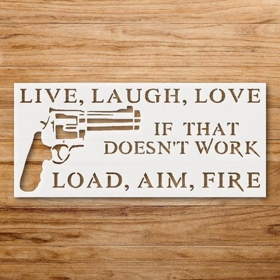Magnum Gun Design Stencil for Custom Painting Projects - StencilAir
