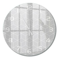 Glasuhr Stilvolle Glas-Wanduhr Geometrischer Hintergrund WeißE Zeiger Fi60 Cm