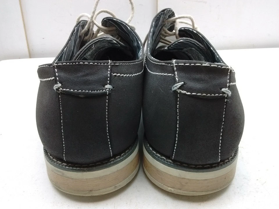 Steve Madden Hombres Gris 10M Lona Oxford Liso Encaje Informal Vestido Moda Zapatos Foto 3 de 4