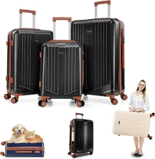 Luggage Sets 3 Piece Expandable Hard Shell Suitcase with Spinner Wheels TSA Lock