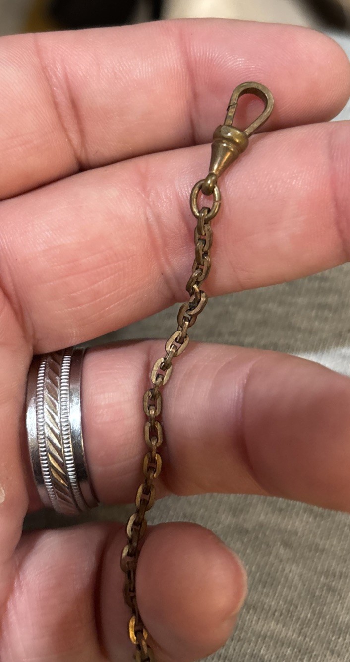 Vintage Hickok Art Deco Bronze Beltogram Pocket Watch Chain Fob Letter D