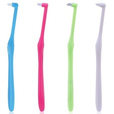 4 Pack Orthodontic Toothbrushes for Braces, Multicolor Dental End Tuft Brush ...