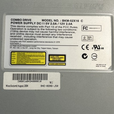 Combo drive Model BKM-52X16 C DVD CD vintage
