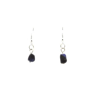 Mineralien Und Edelsteine. Ohrringe Mit 1 Sodalitperle Aus Brasilien - Bild 1 von 2