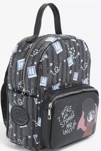 Her Universe Beetlejuice Lydia Strange & Unusual Black Mini Backpack NEW - Picture 2 of 5