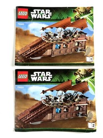 Used LEGO Star Wars: Jabba's Sail Barge (75020) MISSING Leia's hair & Poster