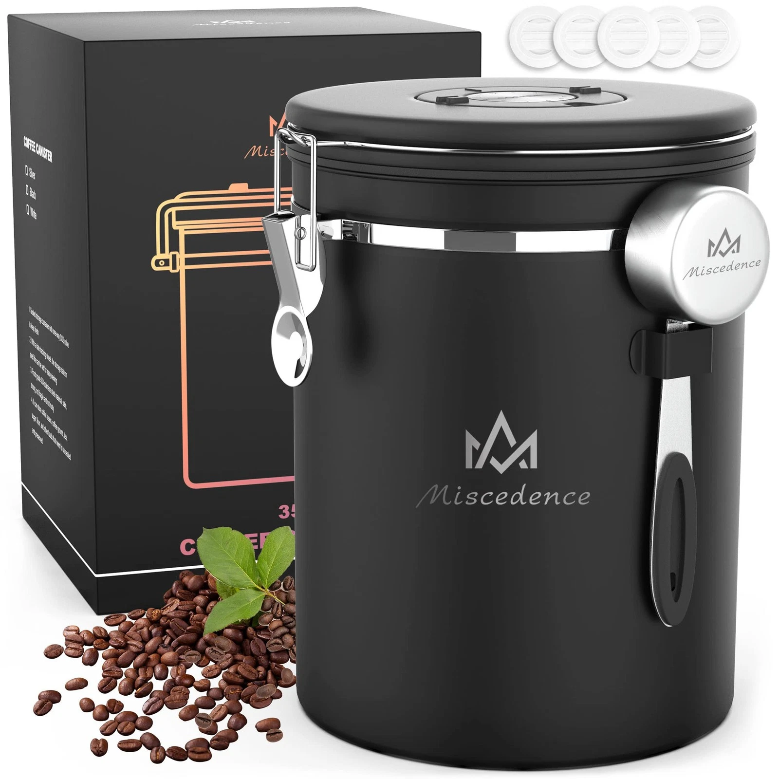 Miscedence 35OZ Coffee Canister for ground coffee with Date Tracker,One Way C...
Opens in a new wind