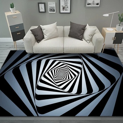 3D Vortex Illusion Carpet Entrance Door Floor Mat Abstract Geometric Optical - Picture 35 of 42
