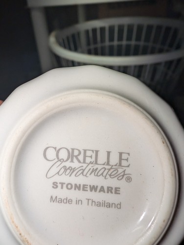 Corelle Coordinates Stonewear Chutney White Swirl Coffee Mug Fruit, Apple Pear - Picture 4 of 4