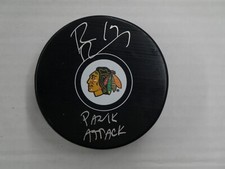 RICHARD PANIK SIGNED CHICAGO BLACKHAWKS TEAM PUCK INSCRIBED PANIK ATTACK BAS COA